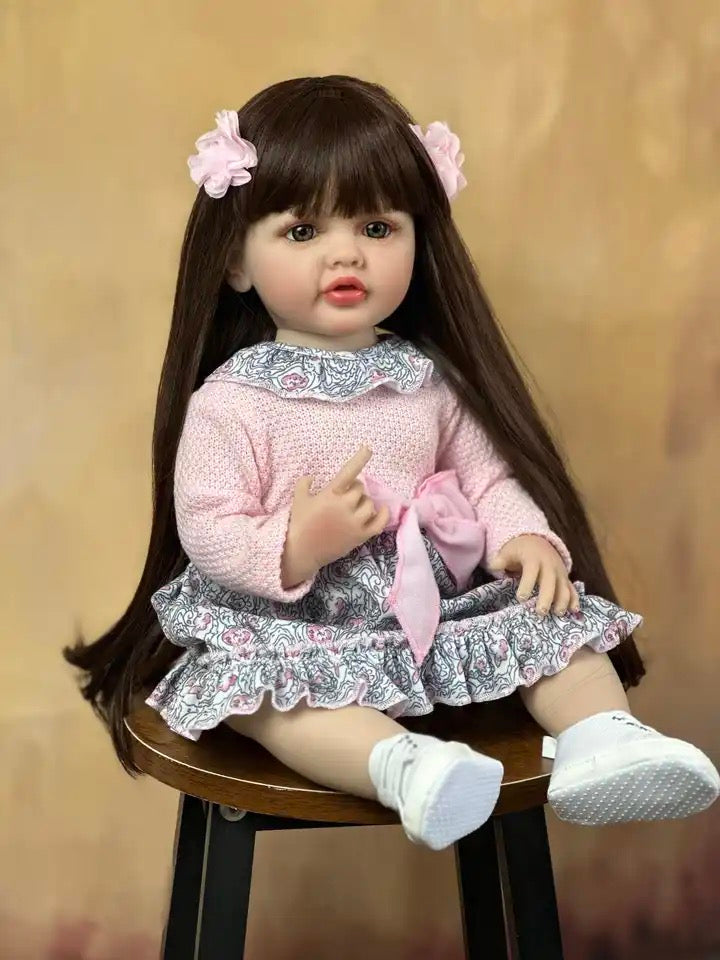 Reborn Long Hair Baby Girl Doll