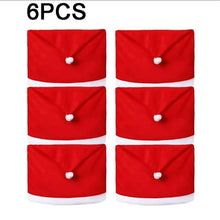 Load image into Gallery viewer, Red Hat Santa Christmas Chair Cover Set
