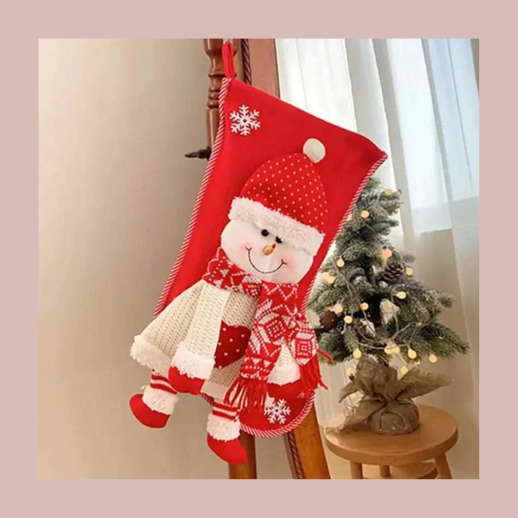 Christmas Stockings- Snowgirl and Santa