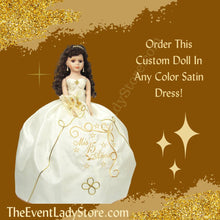 Load image into Gallery viewer, Ivory and Gold Quinceañera Doll
