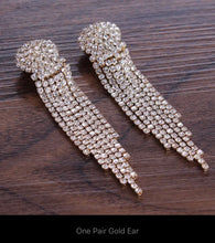 Load image into Gallery viewer, Elegant Line Drop Rhinestone Earrings

