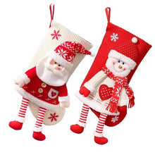 Load image into Gallery viewer, Christmas Stockings- Snowgirl and Santa
