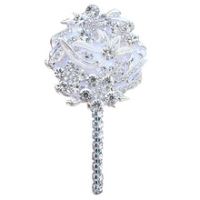 Load image into Gallery viewer, Luxury Full Satin Ribbon and Crystal Jeweled-Adorned Boutonniere
