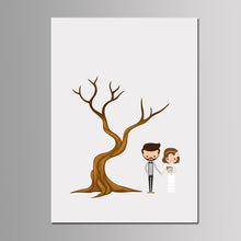 Load image into Gallery viewer, Customized Fingerprint Tree Guest Book Sign-In Idea - Wedding Party Decoration DIY Canvas Painting -Anniversary Gift
