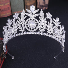 Load image into Gallery viewer, Baroque Rosette Medallion Tiara-Crown For Quinceanera or Bride in Assorted Colors
