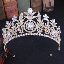 Load image into Gallery viewer, Baroque Rosette Medallion Tiara-Crown For Quinceanera or Bride in Assorted Colors
