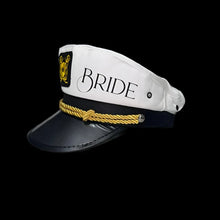 Load image into Gallery viewer, Nautical Bride and Groom Captain Sailor Hats for Bridal Couple Couple Gift
