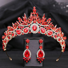 Load image into Gallery viewer, Crown Me Tonight Crystal Quinceanera Tiara Set - Also Bridal Crown with Earrings
