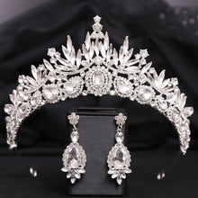 Load image into Gallery viewer, Crown Me Tonight Crystal Quinceanera Tiara Set - Also Bridal Crown with Earrings
