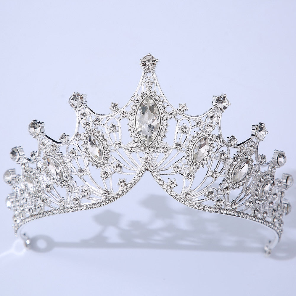 Baroque Vintage Times Crystal Bridal Tiara-Crown for Pageant-Princess-Bride-Quinceanera