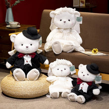 Load image into Gallery viewer, Cute Wedding Couple Teddy Bears with Formal Bridal Attire
