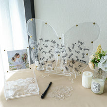 Load image into Gallery viewer, Acrylic Clear Butterfly Guest Wish Drop Frame for Wedding or Quinceanera - Guest Book Alternative
