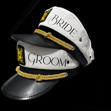 Load image into Gallery viewer, bride and groom nautical captain hatss
