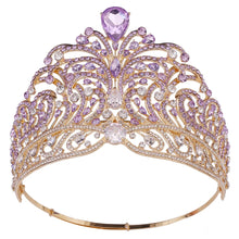 Load image into Gallery viewer, European Royal Miss Universe Crystal Crown-Large Round Tiaras
