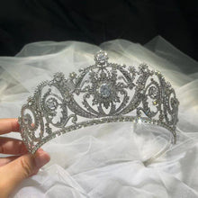Load image into Gallery viewer, Luxury Elegant Princess Queen Silver Color Crown Tiara Bridal Crown-Wedding Hair Jewelry
