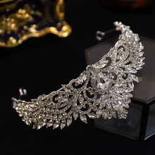 Load image into Gallery viewer, Exquisite Luxury Silver Tone Crystal Tiara-Bridal-Wedding Hair Accessory-Quinceanera-Crown
