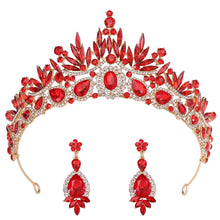 Load image into Gallery viewer, Crown Me Tonight Crystal Quinceanera Tiara Set - Also Bridal Crown with Earrings
