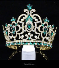 Load image into Gallery viewer, Queen Crystal Silver and Pearl Crown-Available Gold Also-Bridal Headpiece-Quinceañera Tiara
