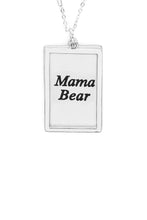 Load image into Gallery viewer, Mama Bear Etched Brass Box Pendant Necklace
