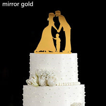 Load image into Gallery viewer, Family Wedding Cake Topper Bride and Groom Cake Toppers with Kids- Boy or Girl
