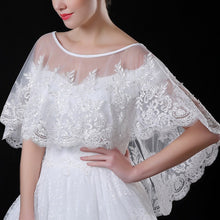 Load image into Gallery viewer, Lovely Light Ivory Lace Bridal Cape
