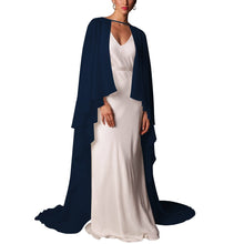 Load image into Gallery viewer, Soft Shoulders and Elegance Chiffon Long Evening Cape-Wedding Wrap or Mis Quince Cape
