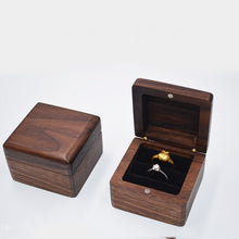 Load image into Gallery viewer, Engraved Wooden Ring Box in Walnut Wood Tone for Any Special Occasion especially Wedding Day
