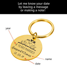 Load image into Gallery viewer, Years Married Anniversary Personalized Keychain-Customized with Name Date Key Ring Gift
