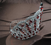 Load image into Gallery viewer, Fancy Red Crystal Queen Crown for Quinceanera or Pageant - Hair Ornaments- Jewelry Accessories

