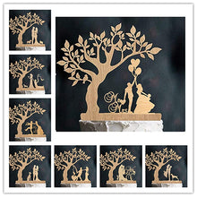 Load image into Gallery viewer, Mr and Mrs Cake Toppers-Bride and Groom with Pets-Wedding Couple Wood Silhouettes
