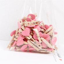 Load image into Gallery viewer, Heart Love Mini Wooden Cloth Pins-Postcard Clips-Party-Wedding Decoration
