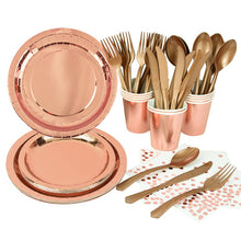 Load image into Gallery viewer, Rose Gold Party Disposable Tableware Sets- Wedding-Bachelorette-Shower Party Assorted Decorations
