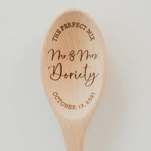 Load image into Gallery viewer, The Perfect Mr. And Mrs. Wood Spoon-Personalized Custom Last Name-Wedding or Bridal Shower Gift
