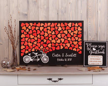 Load image into Gallery viewer, Personalized Wedding Guest Book Alternative-Rustic Sign-In Frame with Bicycle Theme
