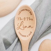 Load image into Gallery viewer, The Perfect Mr. And Mrs. Wood Spoon-Personalized Custom Last Name-Wedding or Bridal Shower Gift
