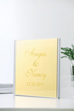 Load image into Gallery viewer, Personalized Fancy Acrylic Mirror Look Guest Book in Gold or Silver
