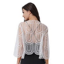 Load image into Gallery viewer, Sequins Long Sleeve Cardigan Style Bolero - Evening Cover Up
