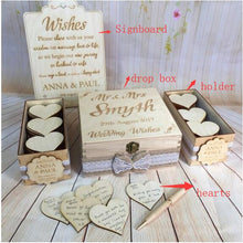 Load image into Gallery viewer, Guestbook Alternative Personalized Wish Drop Box with Larger Hearts and Sign
