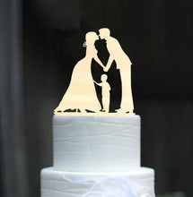 Load image into Gallery viewer, Family Wedding Cake Topper Bride and Groom Cake Toppers with Kids
