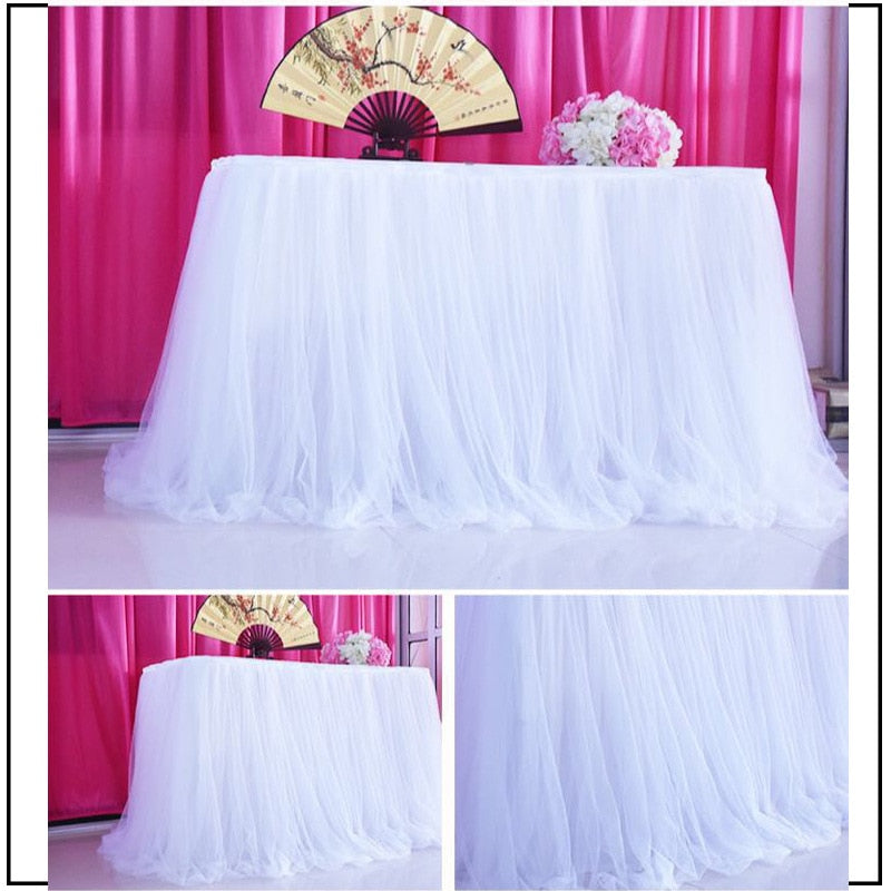 Party Tulle Table Skirt - Party Decor Table Skirting-Wedding Table Skirt