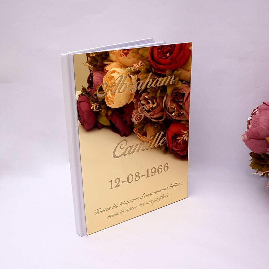 Custom Design Wedding Signature Guest Book Personalized Acrylic Mirror Cover