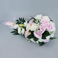 Load image into Gallery viewer, Wedding Artificial Hand Tied Rose Bride Bouquet - Cascade Style
