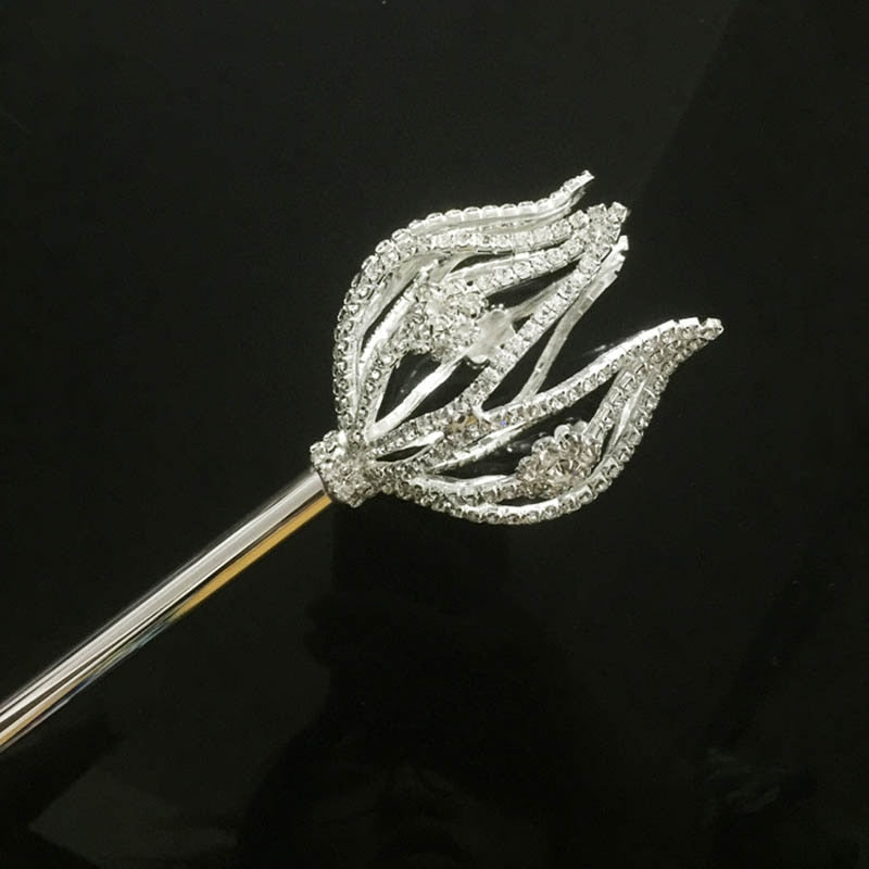 Bling Crystal Scepters Wand Gold or Silver Color-for King-Queen Wedding-Quinceanera-Pageant-Party 