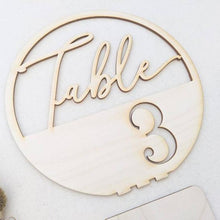 Load image into Gallery viewer, Rustic Wooden Table Numbers With Holder - Acrylic Silver and Gold Finish Available
