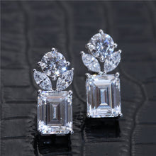 Load image into Gallery viewer, Cutest Fresh Style Stud Earrings -Crystal Cubic Zirconia-Fashion Earrings- High Quality Silver Color Jewelry
