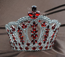 Load image into Gallery viewer, Fancy Red Crystal Queen Crown for Quinceanera or Pageant - Hair Ornaments- Jewelry Accessories
