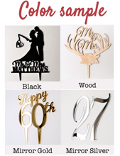 Load image into Gallery viewer, Personalized Script Elegant Special Event Acrylic Mirror Table Numbers With Holder
