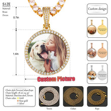Load image into Gallery viewer, Custom Photo Necklace Personalized Round Medallion
