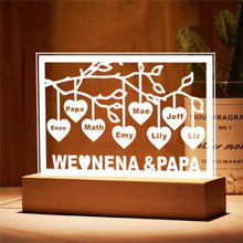 Load image into Gallery viewer, Personalized Family Tree Sign with LED USB Acrylic Night Light - Custom Laser Engraved

