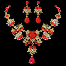 Load image into Gallery viewer, Princesa Crystal Tiaras and Jewelry Sets in Assorted Colors with Rhinestone Earrings with Necklace 
